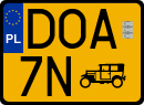 License plates of Poland, Oldtimers
