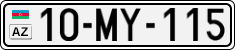 License plate of Azerbaijan, Cars