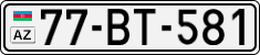 License plate of Azerbaijan, Cars