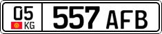 License plate of Kyrgyzstan, Private owners (2016)