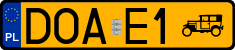 License plates of Poland, Oldtimers