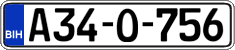 License plate of Bosnia and Herzegovina, Regular plates
