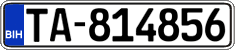 License plate of Bosnia and Herzegovina, Taxi