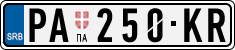 License plate of Serbia, Cars