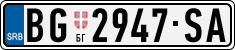 License plate of Serbia, Cars