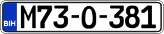 License plate of Bosnia and Herzegovina, Regular plates