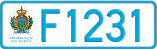 License plate of San Marino, Cars (A1234)
