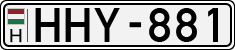 license plates of Hungary, Cars (1990)