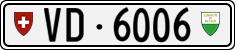 License plate of Switzerland, Cars
