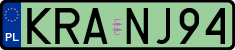 License plates of Poland, Electric vehicles