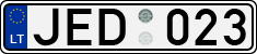 License plate of Lithuania, Cars