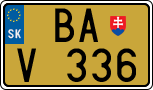 License plate of Slovakia, Export transit plates