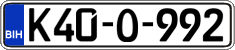 License plate of Bosnia and Herzegovina, Regular plates