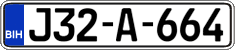 License plate of Bosnia and Herzegovina, Regular plates