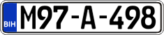 License plate of Bosnia and Herzegovina, Regular plates
