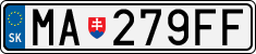 License plate of Slovakia, Cars