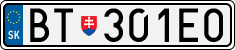License plate of Slovakia, Cars