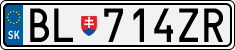 License plate of Slovakia, Cars