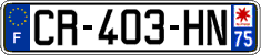 French license plate, SIV (ordinary)