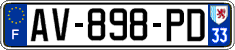 French license plate, SIV (ordinary)