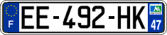 French license plate, SIV (ordinary)