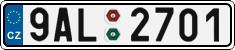 License plate of the Czech Republic, Cars (2001)