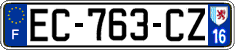 French license plate, SIV (ordinary)