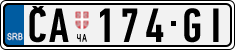 License plate of Serbia, Cars