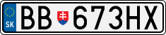 License plate of Slovakia, Cars