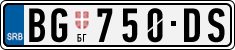 License plate of Serbia, Cars