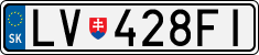 License plate of Slovakia, Cars