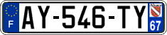 French license plate, SIV (ordinary)