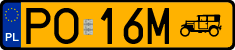 License plates of Poland, Oldtimers