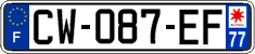 French license plate, SIV (ordinary)