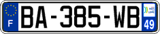 French license plate, SIV (ordinary)