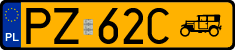 License plates of Poland, Oldtimers