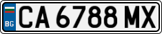 License plate of Bulgaria, Cars