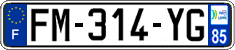 French license plate, SIV (ordinary)