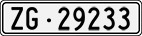 License plate of Switzerland, Cars