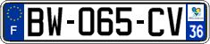 French license plate, SIV (ordinary)