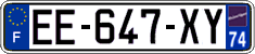 French license plate, SIV (ordinary)