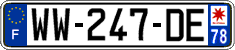 French license plate, SIV (temporary)