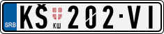 License plate of Serbia, Cars