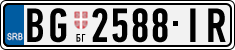 License plate of Serbia, Cars