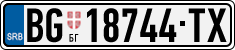 License plate of Serbia, Cars