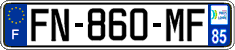 French license plate, SIV (ordinary)