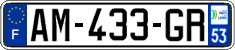 French license plate, SIV (ordinary)