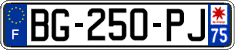 French license plate, SIV (ordinary)