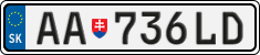License plate of Slovakia, Cars