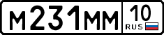 License plate Russia, Cars